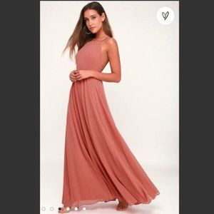 Lulu's Mythical Kind of Love Rusty Rose Maxi Dress